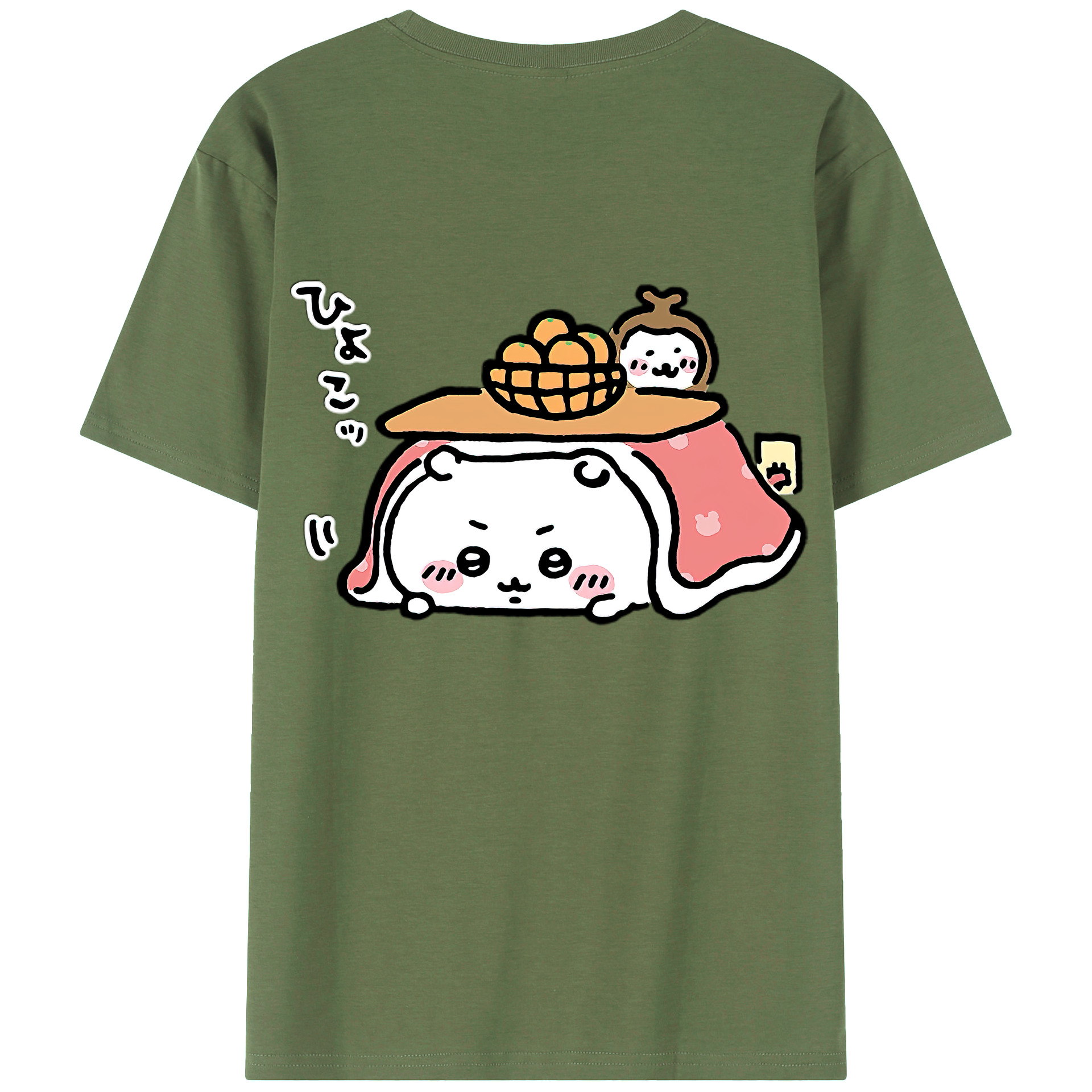 （画像用） ちいかわ ちいかわ Chii-kawa chiikawa 綿100％ メンズ半袖Tシャツ（バックプリント） 通気性